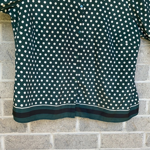 Gerry Weber Polka Dot green shirt| Size 46 - Picture 6 of 9